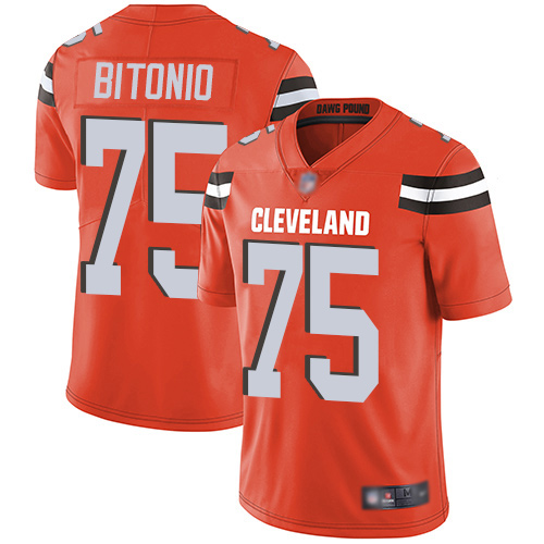 Cleveland Browns Joel Bitonio Men Orange Limited Jersey #75 NFL Football Alternate Vapor Untouchable->youth nfl jersey->Youth Jersey